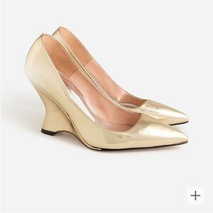 J. Crew Collection wedge pumps in metallic